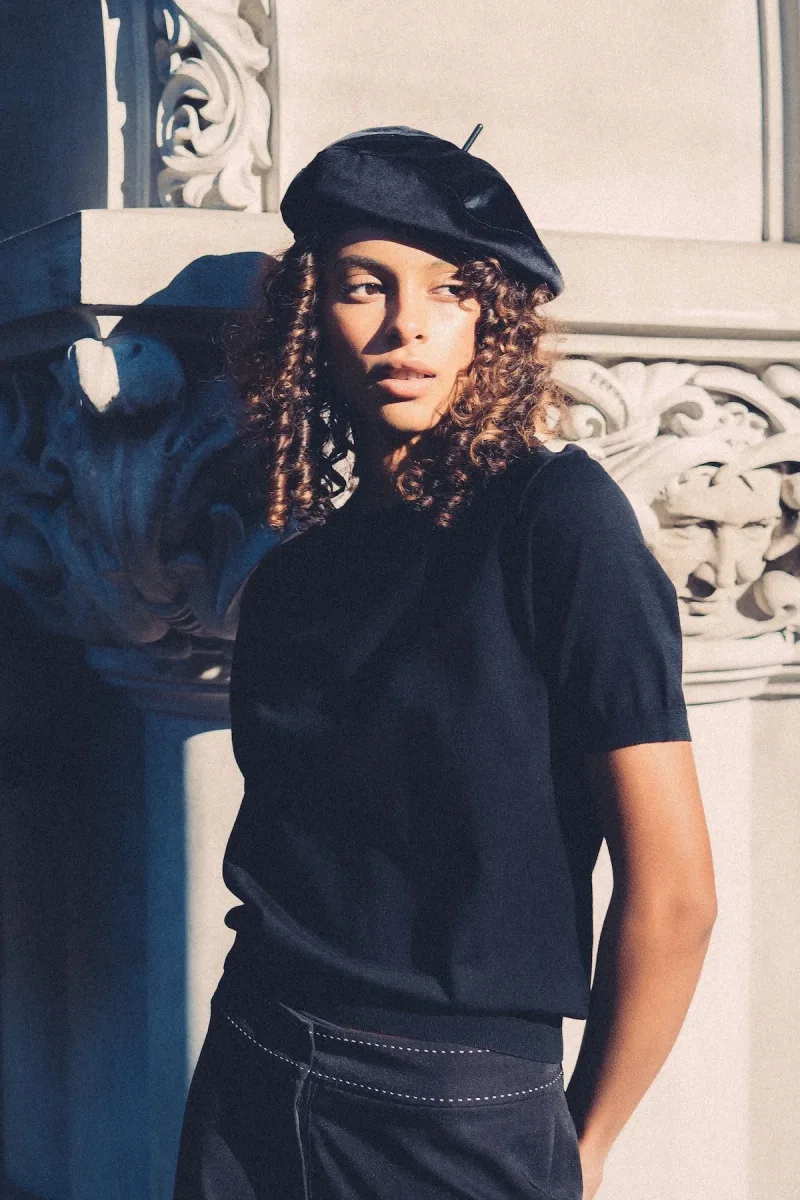 Luster Velvet Sculptural Beret - The Effortless French Classic