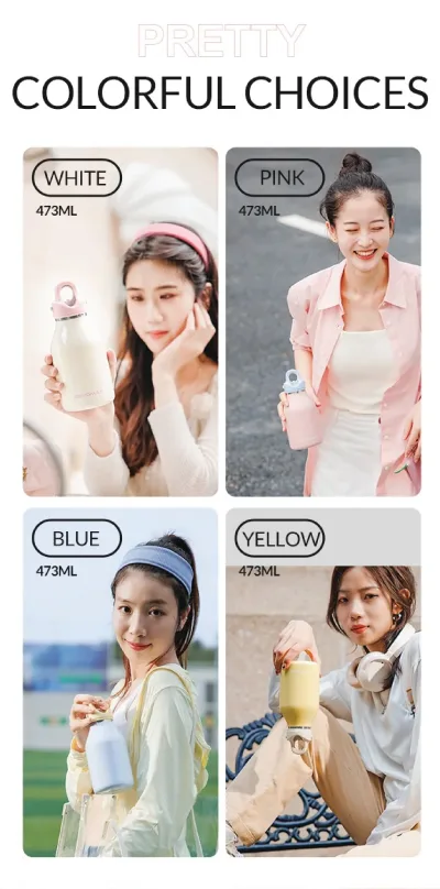 16oz Happy City 물병 (316L 의료용 스틸)