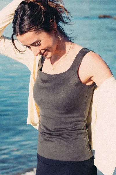 CatWarm Heatwave Sleek Thermal U-Neck Tank Top w/ Built-in No-Removable Bra