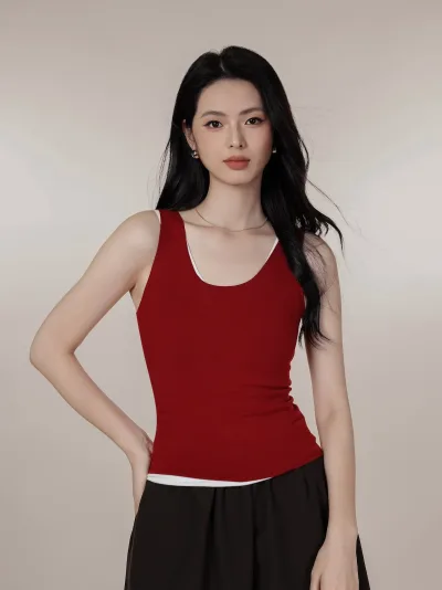 CatWarm U-Neck Thermal Tank Top with Built-in Removable Bra | Infrared