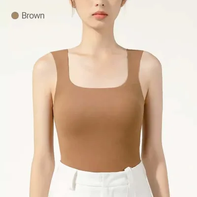CatWarm Heatwave Sleek Thermal U-Neck Tank Top w/ Built-in No-Removable Bra