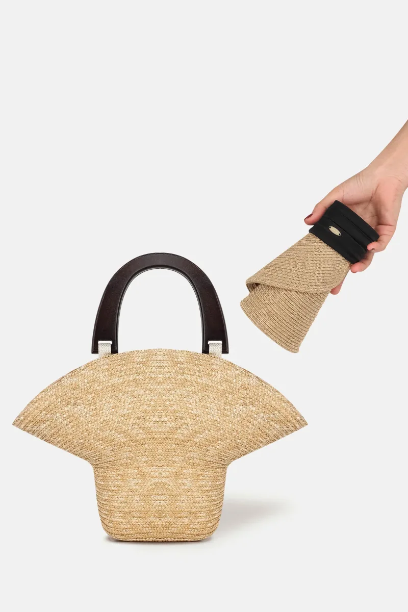 Eco-Chic Braided Straw UPF50+ Sun Visor — Open-Top & Rollable