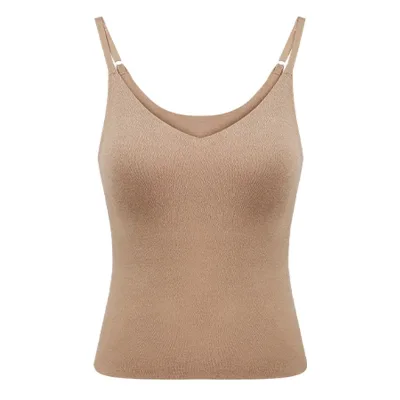 CatWarm Infrared V-Neck Thermal Tank with Built-in Removable Bra