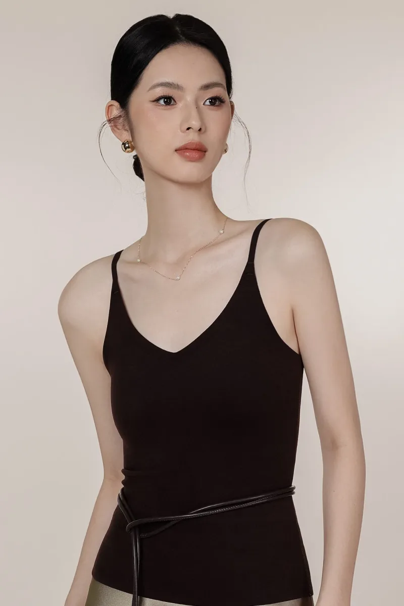 CatWarm Infrared V-Neck Thermal Tank with Built-in Removable Bra