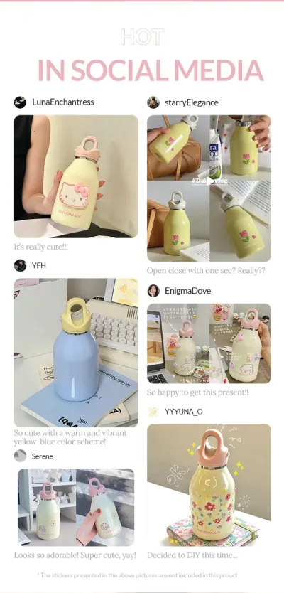 16oz Happy City 물병 (316L 의료용 스틸)