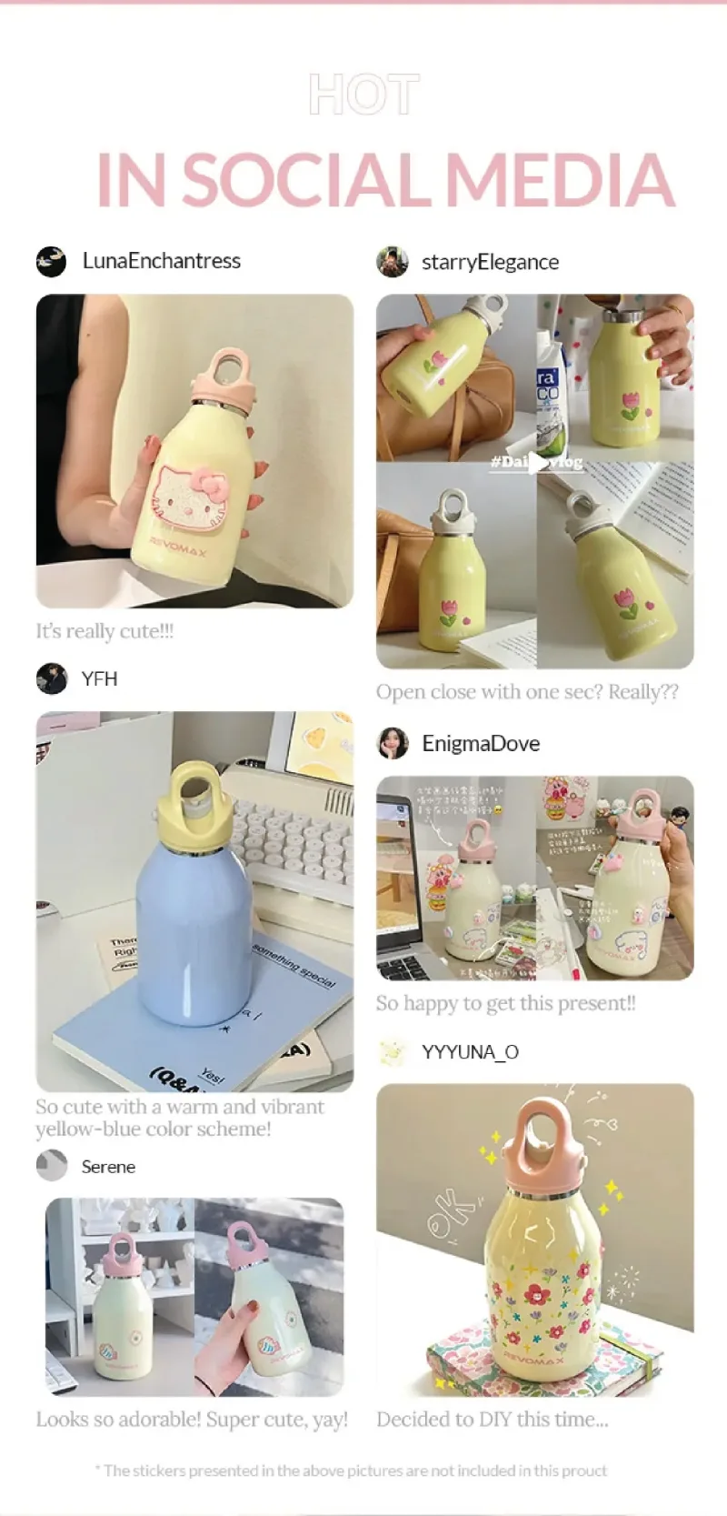 16oz Happy City 물병 (316L 의료용 스틸)