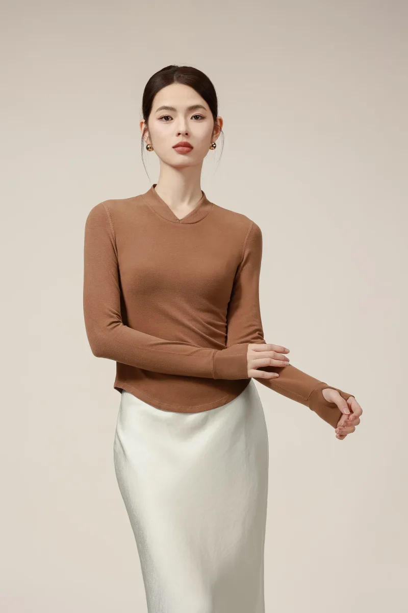 CatWarm V-Neck Thermal Long Sleeve Top