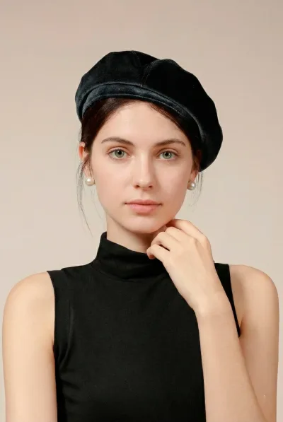 Luster Velvet Sculptural Beret - The Effortless French Classic