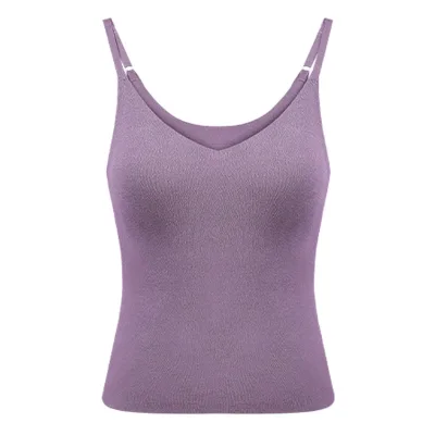 CatWarm Infrared V-Neck Thermal Tank with Built-in Removable Bra