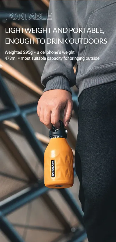 16oz Walk City drikkedunk (316L medicinsk rustfrit stål)