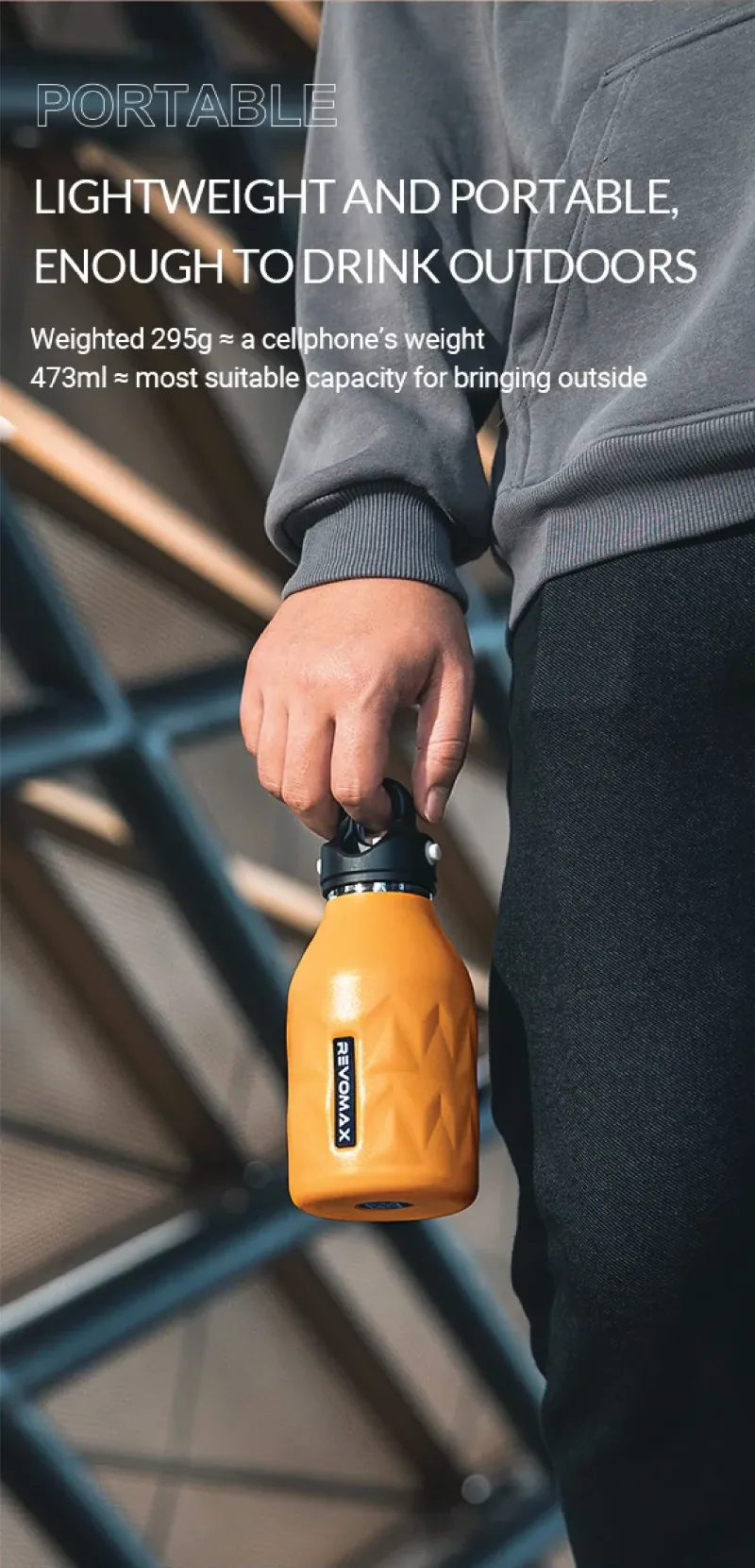 16oz Walk City drikkedunk (316L medicinsk rustfrit stål)