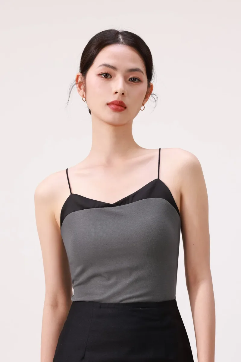 Cloud Color-Block Tank Top with Built-in Bra Pads