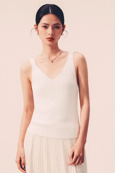 Aircon V-U-Neck 2-in-1  Longline Tank Top