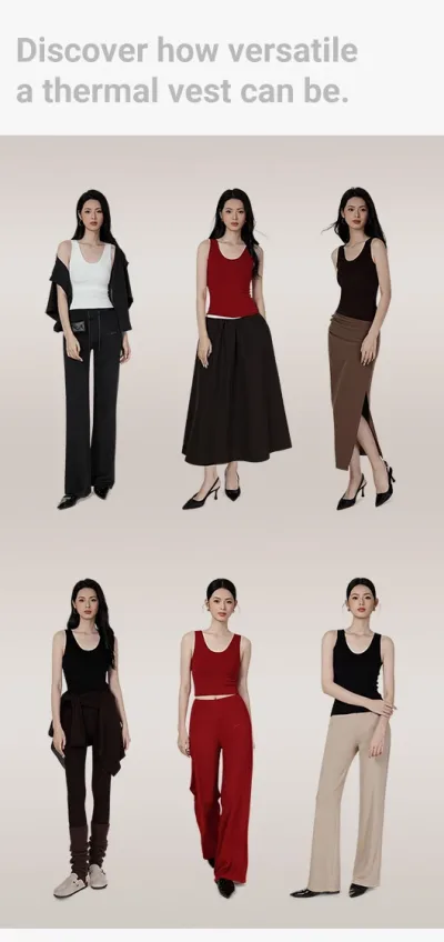 CatWarm U-Neck Thermal Tank Top with Built-in Removable Bra | Infrared